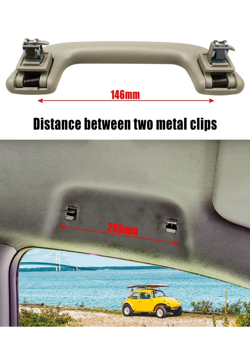 KISSUN Auto Roof Pull Handle Grab Rail Without Hook Fits for Toyota Corolla Rav4 Yaris Aruis Replace 74610-52020 74610-52030 74619-0M010 74683-8010, Beige Gray Front Handrail, 1PC - Image 3